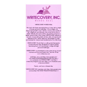 WRITECOVERY Information Card