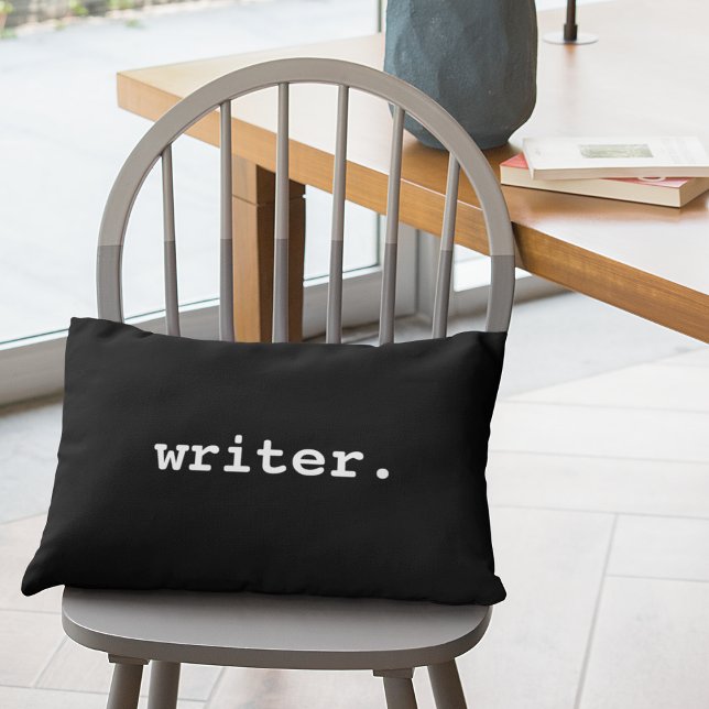 Writer Accent Pillow Black (Customize to change text size, style or color.)