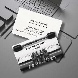 Writer And Journalist Typewriter Design Business Card