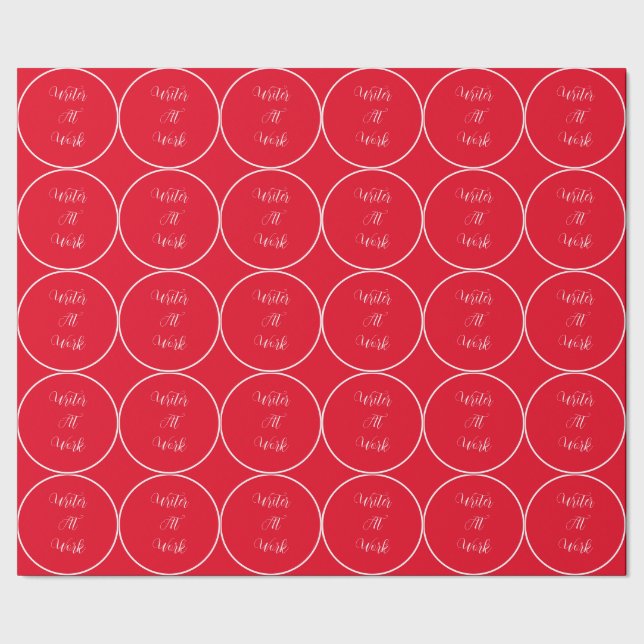 Writer At Work Red  Wrapping Paper (Seam)