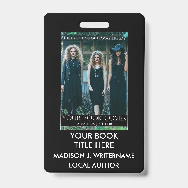 Writer Author Book Cover - Black or Pick Colour ID Badge (Front)