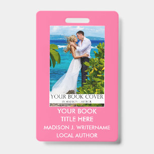 Writer Author Book Cover - Pink or Pick Colour ID Badge