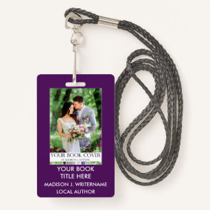 Writer Author Book Cover - Purple or Pick Colour ID Badge