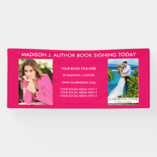 Writer Author Book Photo Hot Pink or Pick Colour Banner