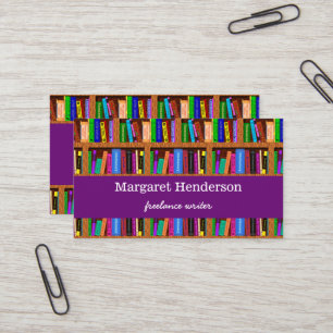 Writer / Author Book Promotion Shelf Pattern Business Card