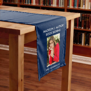 Writer Author Book Signing Blue or Pick Colour Medium Table Runner