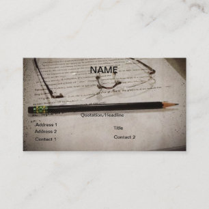 Writer Author Editor Business Card