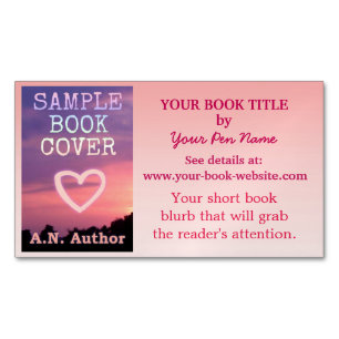 Writer Author Promotion Book Cover Pink Ombre Magnetic Business Card