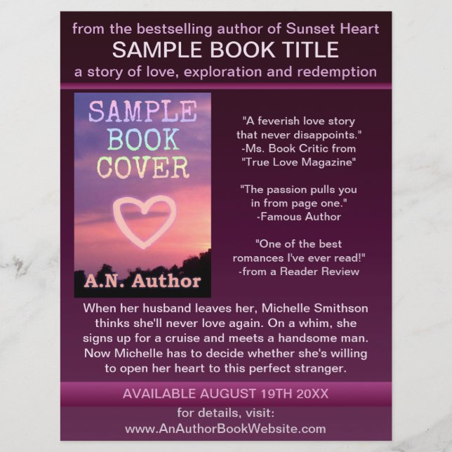 Writer Author Promotion Book Cover Purple Black Flyer (Front)