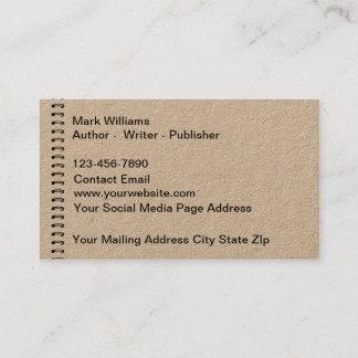 Writer Author Publisher Business Cards