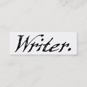 Writer Black White Mini Business Card