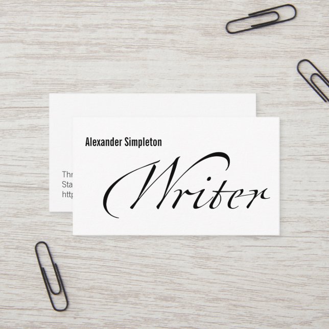 Writer Business Card (Front/Back In Situ)