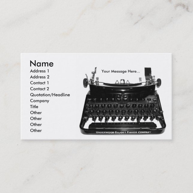 Writer Business Card (Front)