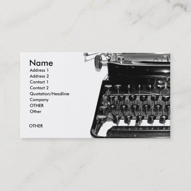 WRITER BUSINESS CARD (Front)