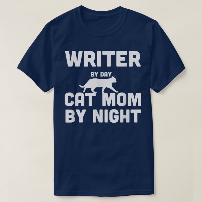 Writer By Day Cat Mum By Night 3354 T-Shirt (Design Front)