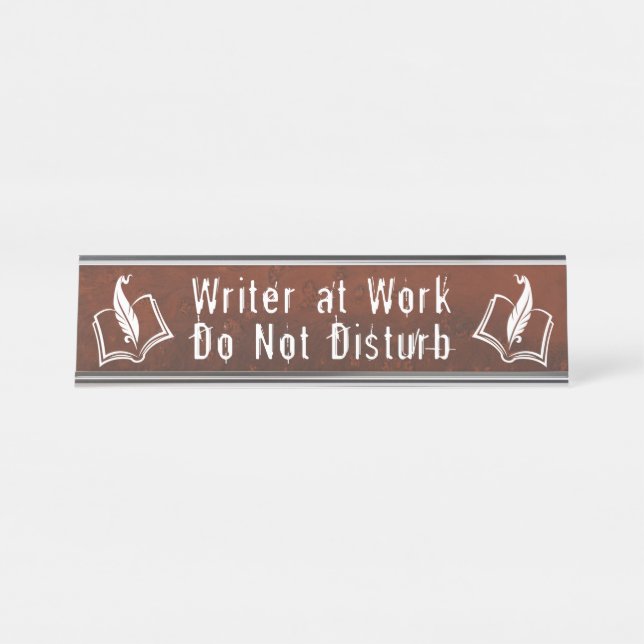 Writer - Do Not Disturb (old book cover) Desk Name Plate (Front)