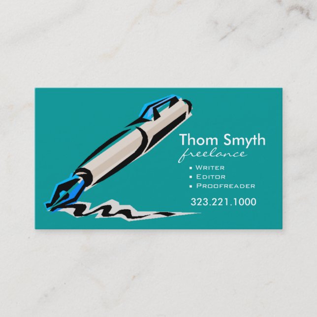 Writer Editor 4 Stylish Creative Business Cards (Front)