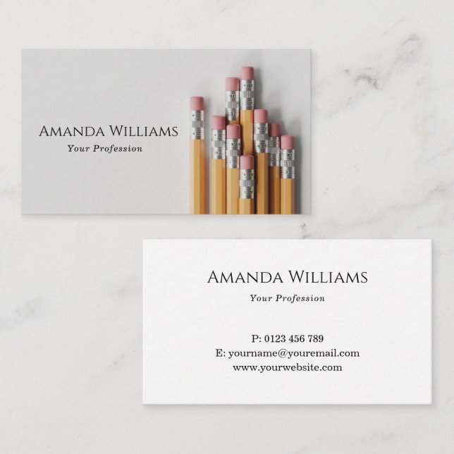 Writer Editor Classic Pencil Business Card (Front/Back)
