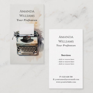 Writer Editor Classic Typewriter Business Card