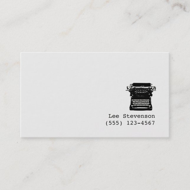Writer Editor Typewriter Business Card (Front)