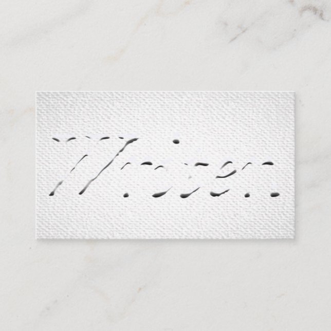Writer "Embossed Looking" Graphic Business Card (Front)