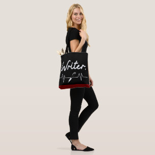 Writer Heartbeat Tote Bag