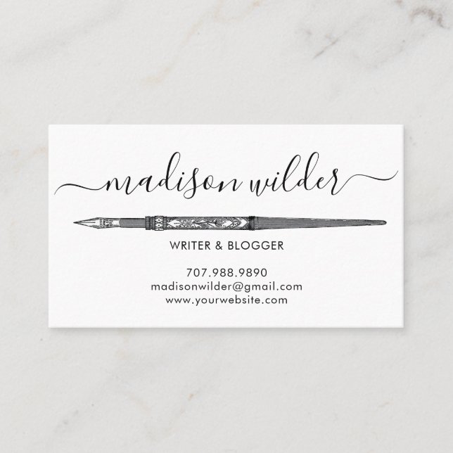 Writer Modern Business Cards (Front)