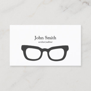 Writer Nerdy Glasses Hipster Business Card