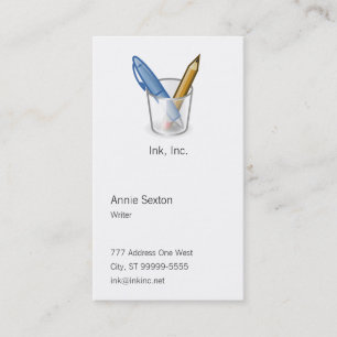 Writer Pen Pencil Cup Business Card