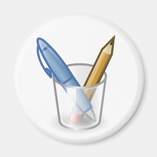 Writer Pen Pencil Cup Magnet (Front)
