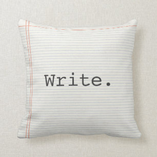 Writer pillow, write, notebook paper, typewriter cushion