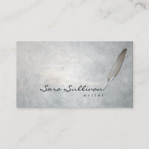 Writer Quill Pen Grunge Texture BusinessCard Business Card