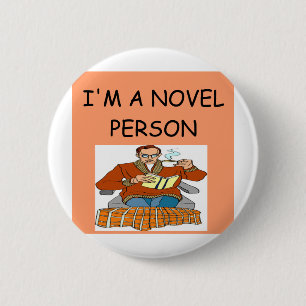 writer reader joke 6 cm round badge