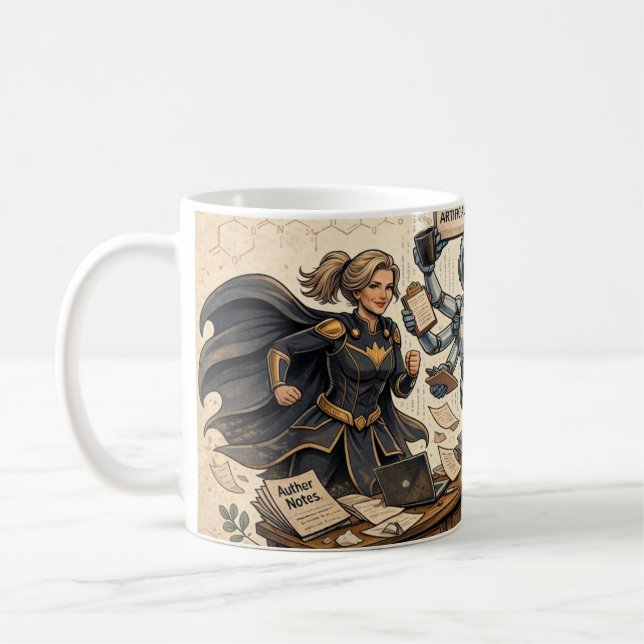 Writer’s Desk AI Superhero Coffee -  Mug (Left)