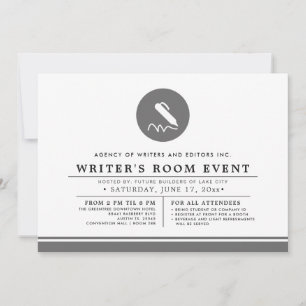 Writer Themed Event Training Event Minimal Invitation