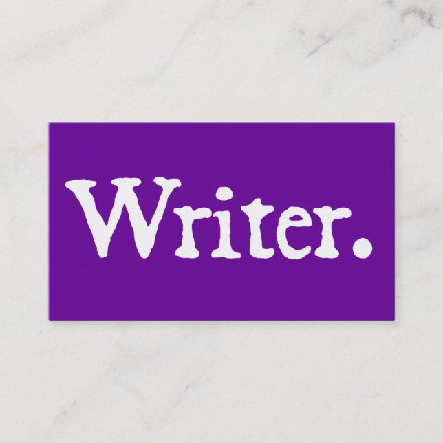 Writer White Lettering Business Card (Front)