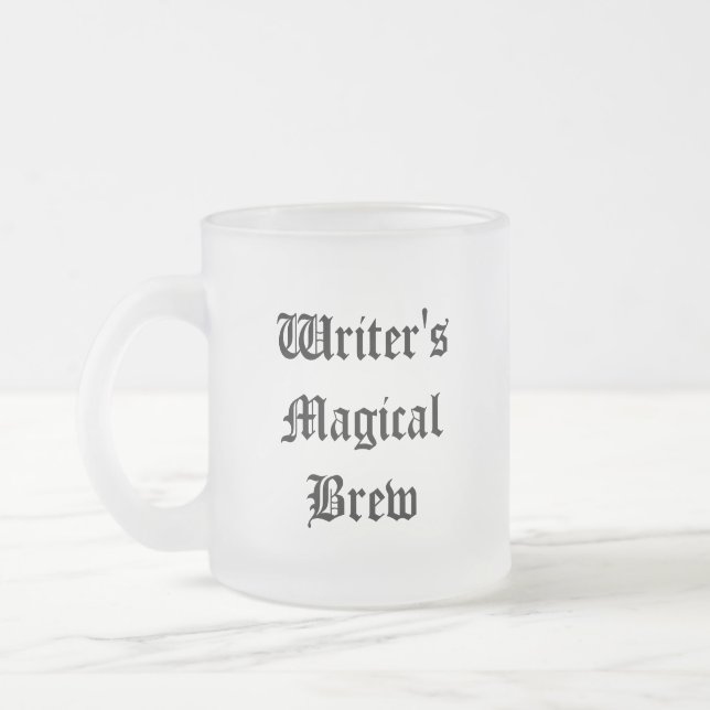 Writers Ancient Text Frosted Tea or Coffee Mug (Left)