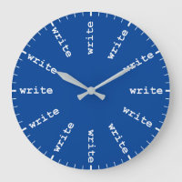Writers Clock Every Hour is Writing Time in Blue