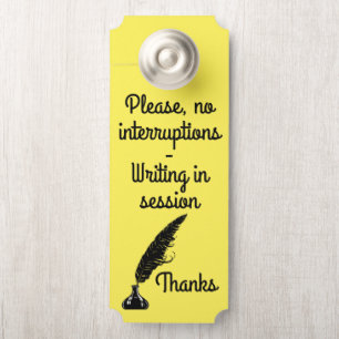Writer's Do Not Disturb, Back Writing Complete Door Hanger
