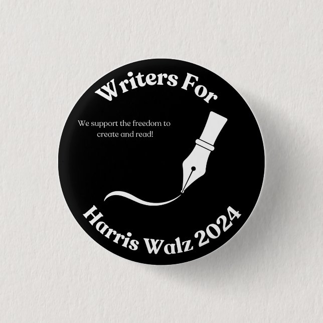 Writers for Harris Walz button (Front)