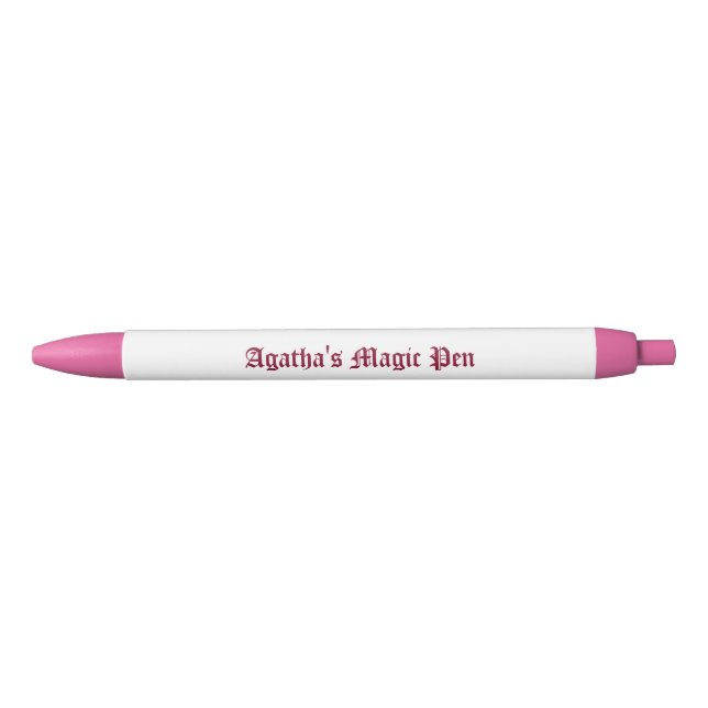 Writer's Gift Pen, Customisable, Pink, Black Ink Pen (Front)