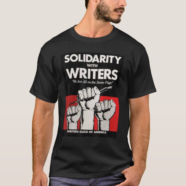 Writers Guild Of America On Strike Anti AI Chatbot T-Shirt (Front)