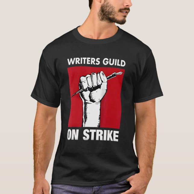 Writers Guild Of America On Strike Anti AI Chatbot T-Shirt (Front)
