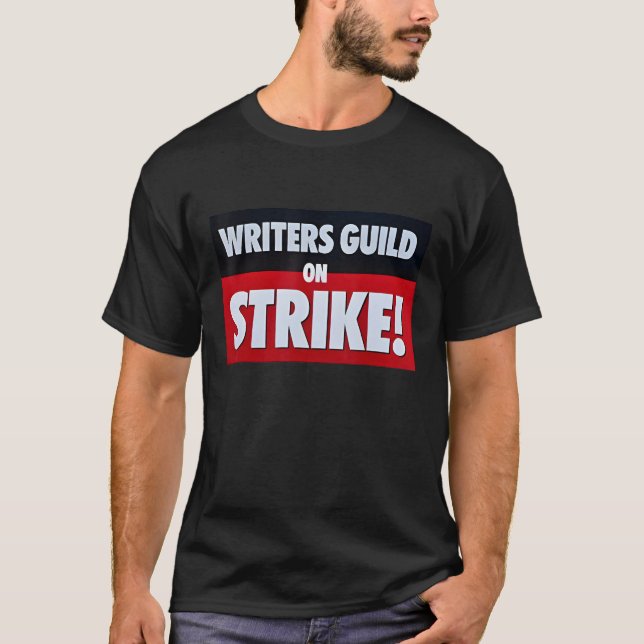 Writers Guild Of America On Strike Anti AI Chatbot T-Shirt (Front)