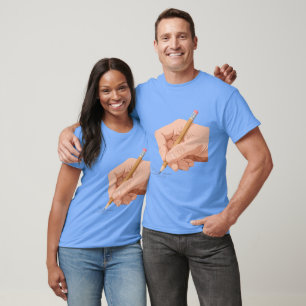 Writer's Hand with Pencil Graphic T-Shirt