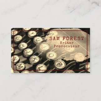 Writer's Journalist Author Antique Typewriter Business Card