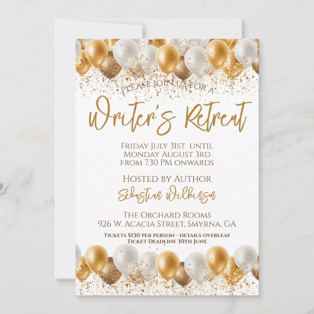 Writer's Retreat Event Invitation (Front)