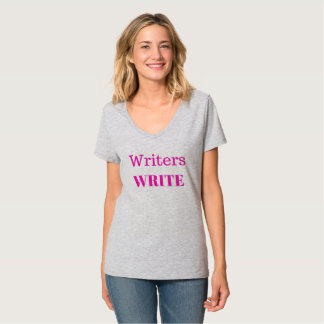 Writers Write V-Neck T-Shirt Pink Print