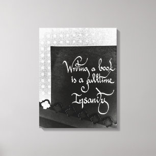 Writing a book author manifesto black and white canvas print