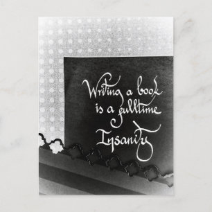 Writing a book author manifesto black and white postcard